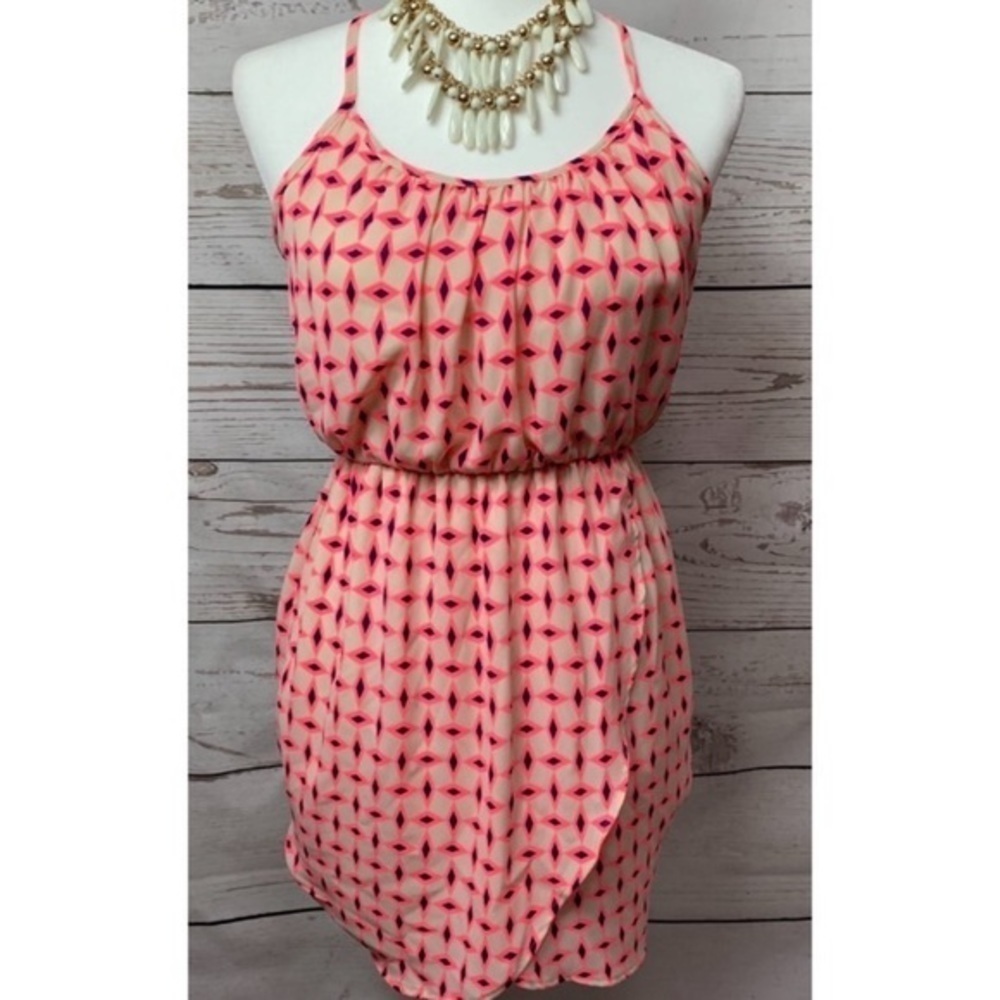 NWT Blue Rain Diamond Geometric Pattern Dress